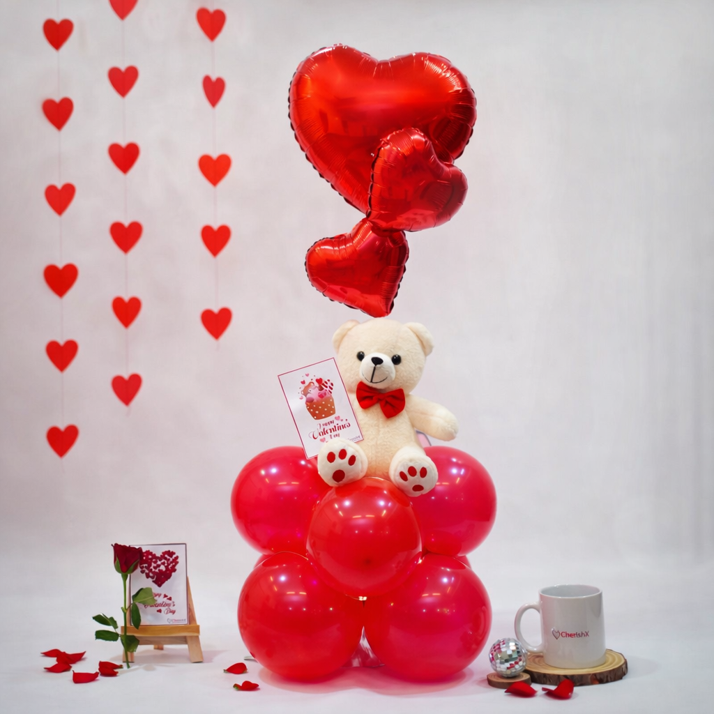 Teddy Heart Valentine Surprise Setup